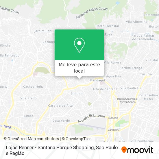 Lojas Renner - Santana Parque Shopping mapa