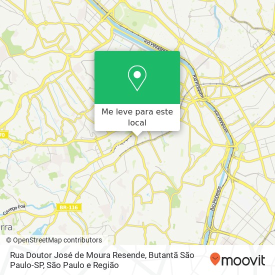 Rua Doutor José de Moura Resende, Butantã São Paulo-SP mapa