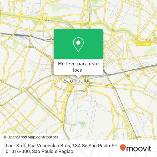 Lar - Koff, Rua Venceslau Brás, 134 Sé São Paulo-SP 01016-000 mapa