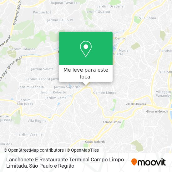 Lanchonete E Restaurante Terminal Campo Limpo Limitada mapa