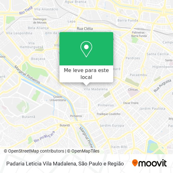 Padaria Leticia Vila Madalena mapa