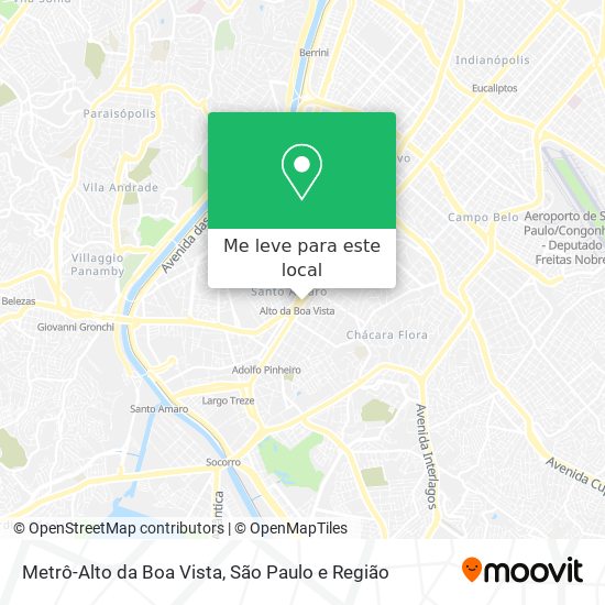 Metrô-Alto da Boa Vista mapa