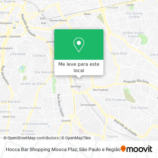Hocca Bar Shopping Mooca Plaz mapa