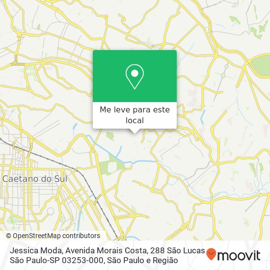 Jessica Moda, Avenida Morais Costa, 288 São Lucas São Paulo-SP 03253-000 mapa