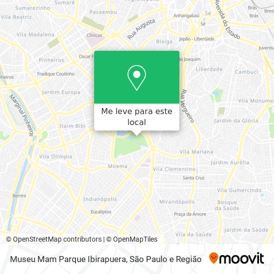Museu Mam Parque Ibirapuera mapa