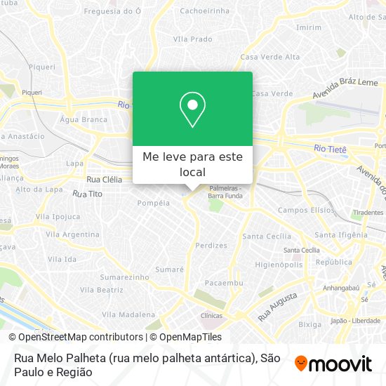 Rua Melo Palheta (rua melo palheta antártica) mapa