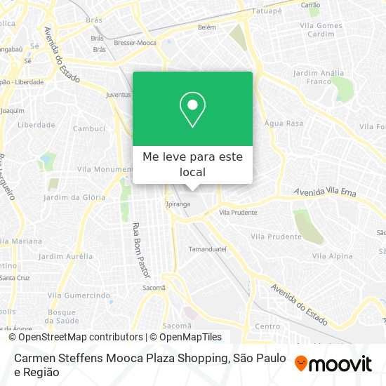 Carmen Steffens Mooca Plaza Shopping mapa