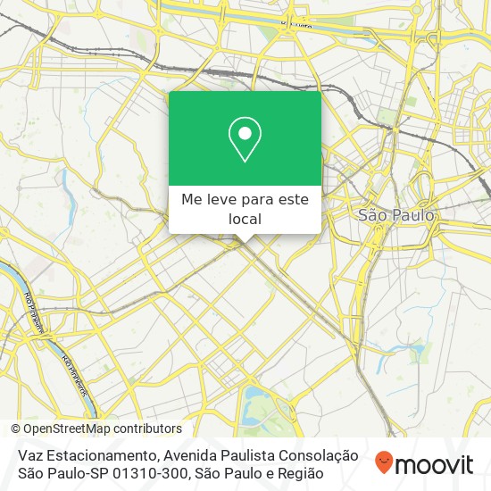 Vaz Estacionamento, Avenida Paulista Consolação São Paulo-SP 01310-300 mapa