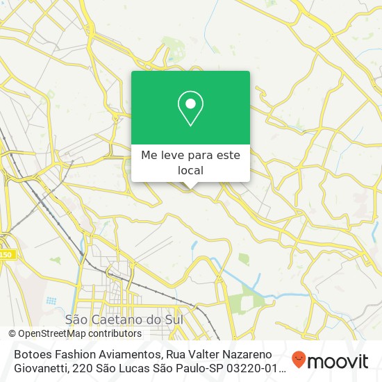 Botoes Fashion Aviamentos, Rua Valter Nazareno Giovanetti, 220 São Lucas São Paulo-SP 03220-010 mapa