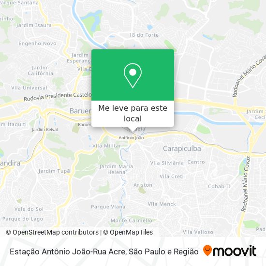 Estação Antônio João-Rua Acre mapa
