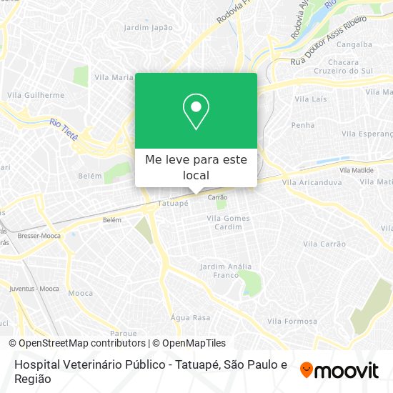 Hospital Veterinário Público - Tatuapé mapa