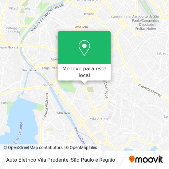 Auto Eletrico Vila Prudente mapa