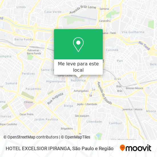 HOTEL EXCELSIOR IPIRANGA mapa