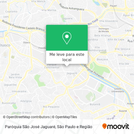 Paróquia São José Jaguaré mapa