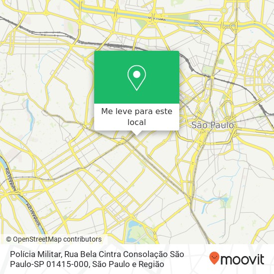 Polícia Militar, Rua Bela Cintra Consolação São Paulo-SP 01415-000 mapa
