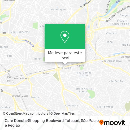 Café Donuts-Shopping Boulevard Tatuapé mapa