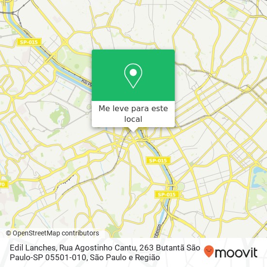Edil Lanches, Rua Agostinho Cantu, 263 Butantã São Paulo-SP 05501-010 mapa