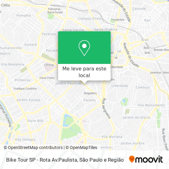 Bike Tour SP - Rota Av.Paulista mapa