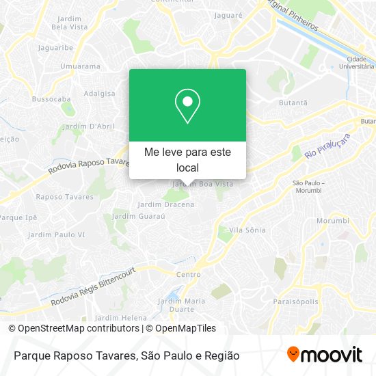 Parque Raposo Tavares mapa