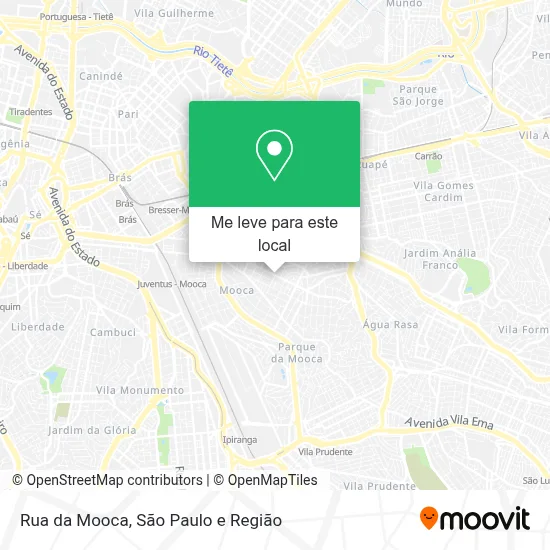 Rua da Mooca mapa