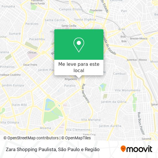 Zara Shopping Paulista mapa