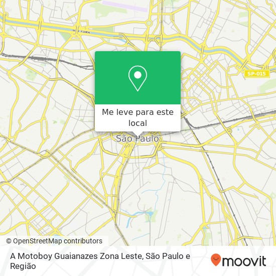 A Motoboy Guaianazes Zona Leste, Sé São Paulo-SP mapa