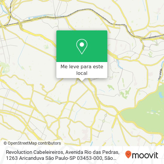 Revoluction Cabeleireiros, Avenida Rio das Pedras, 1263 Aricanduva São Paulo-SP 03453-000 mapa