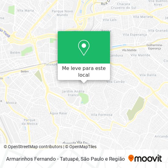 Armarinhos Fernando - Tatuapé mapa