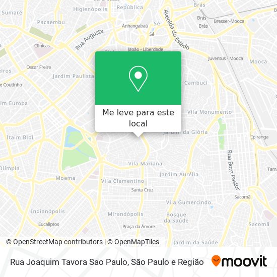 Rua Joaquim Tavora Sao Paulo mapa