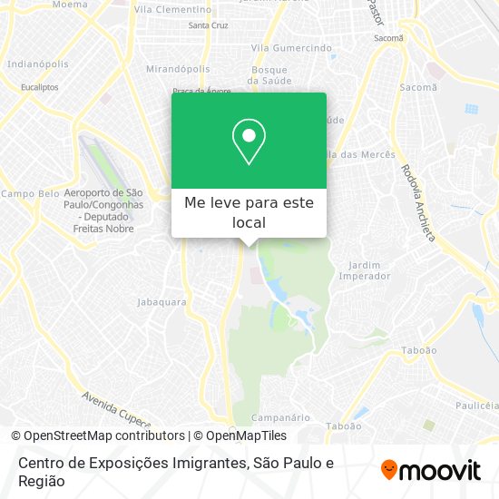 Centro de Exposições Imigrantes mapa