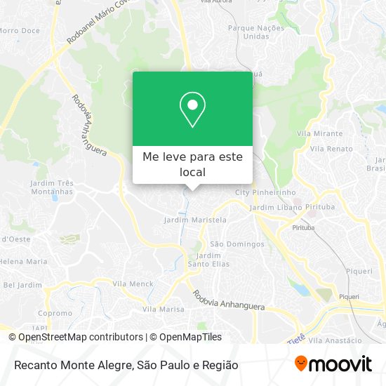 Recanto Monte Alegre mapa