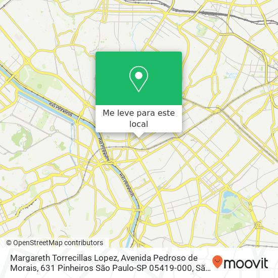 Margareth Torrecillas Lopez, Avenida Pedroso de Morais, 631 Pinheiros São Paulo-SP 05419-000 mapa