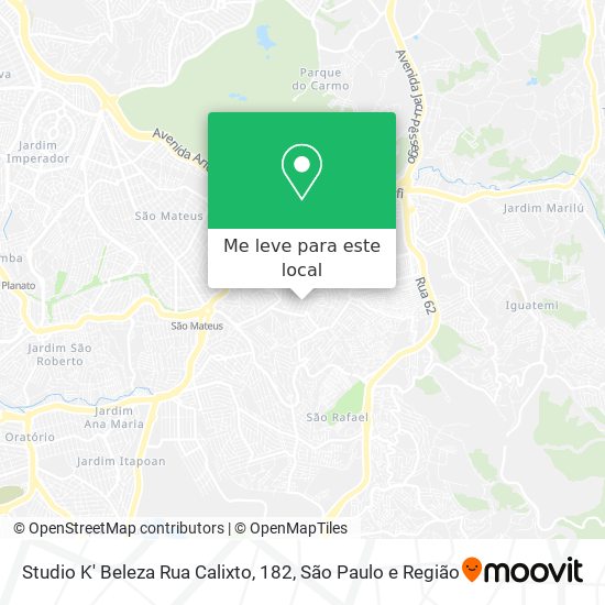 Studio K' Beleza Rua Calixto, 182 mapa