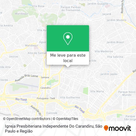 Igreja Presbiteriana Independente Do Carandiru mapa