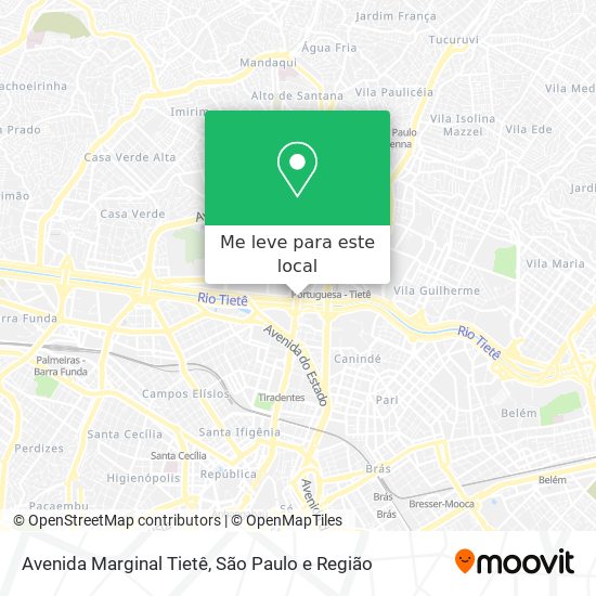 Avenida Marginal Tietê mapa