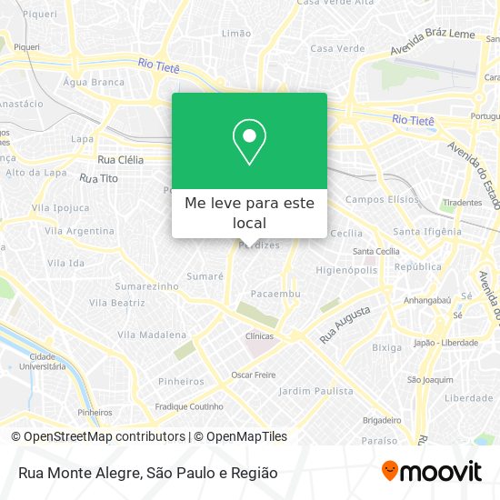 Rua Monte Alegre mapa