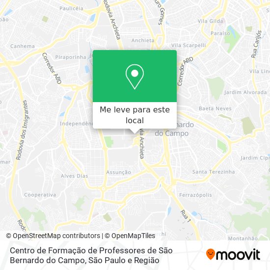 Centro de Formação de Professores de São Bernardo do Campo mapa