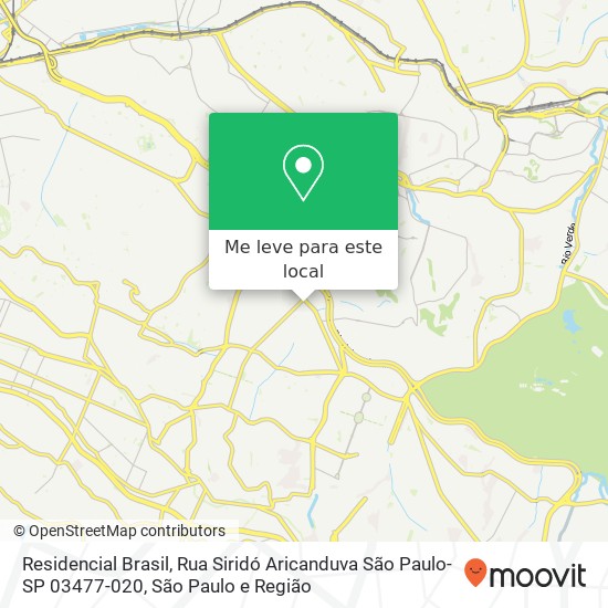 Residencial Brasil, Rua Siridó Aricanduva São Paulo-SP 03477-020 mapa