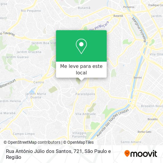 Rua Antônio Júlio dos Santos, 721 mapa