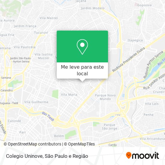 Colegio Uninove mapa