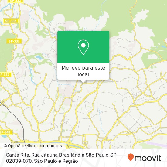 Santa Rita, Rua Jitauna Brasilândia São Paulo-SP 02839-070 mapa