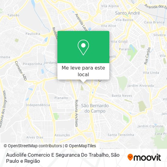 Audiolife Comercio E Seguranca Do Trabalho mapa