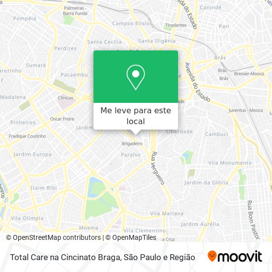 Total Care na Cincinato Braga mapa