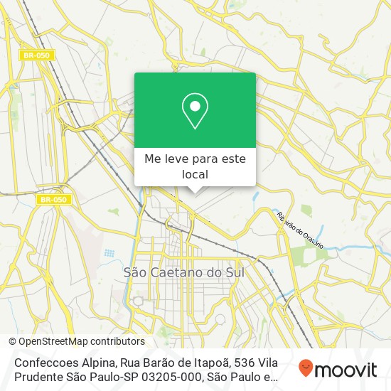 Confeccoes Alpina, Rua Barão de Itapoã, 536 Vila Prudente São Paulo-SP 03205-000 mapa