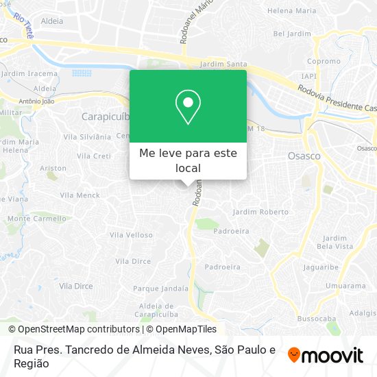 Rua Pres. Tancredo de Almeida Neves mapa