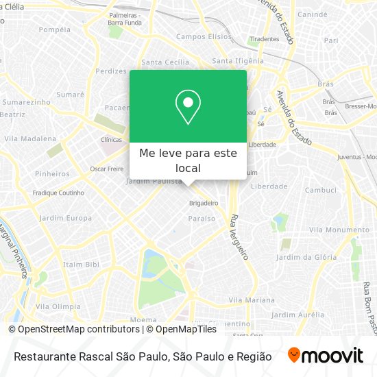 Restaurante Rascal São Paulo mapa