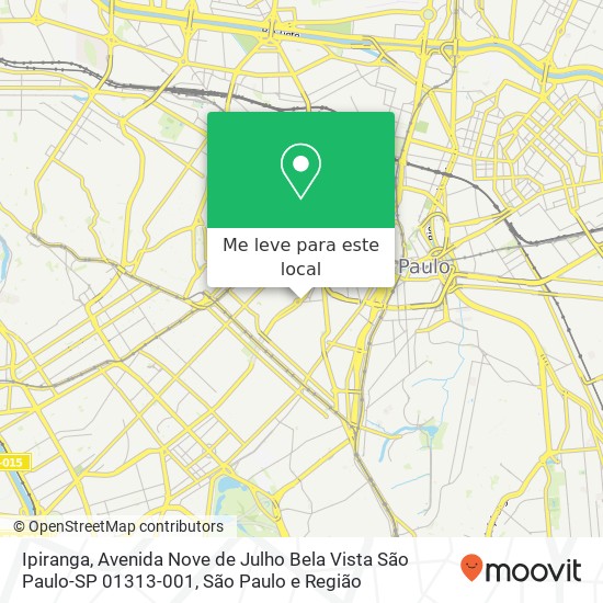 Ipiranga, Avenida Nove de Julho Bela Vista São Paulo-SP 01313-001 mapa