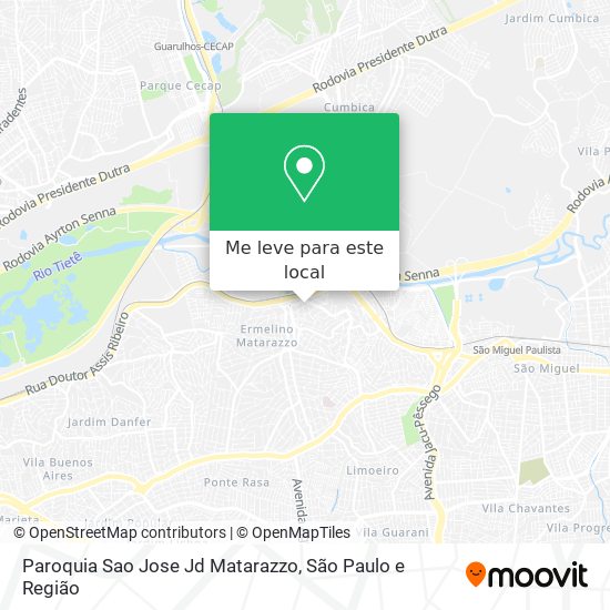 Paroquia Sao Jose Jd Matarazzo mapa