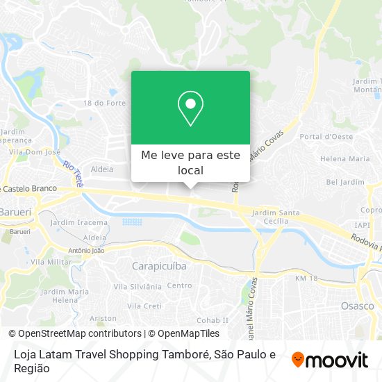 Loja Latam Travel Shopping Tamboré mapa