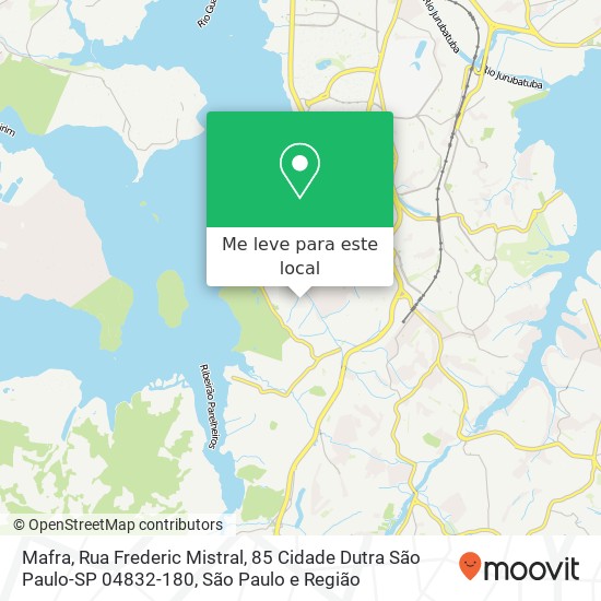 Mafra, Rua Frederic Mistral, 85 Cidade Dutra São Paulo-SP 04832-180 mapa